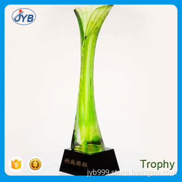 custom China cheap tree shaped crystal award trophy